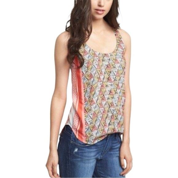 Ella Moss Nordstrom Floral Tank Top Boho Racerback‎ Sleeveless Blouse Small - Picture 1 of 10